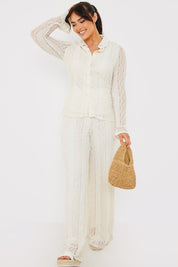 Textured Lace Co Ord Shirt