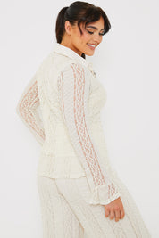 Textured Lace Co Ord Shirt