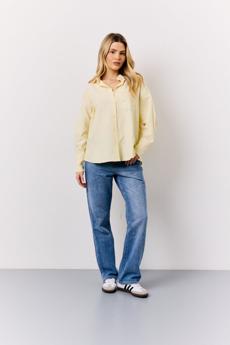 Yellow Oversized Stripe Shirt