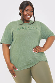 'Calabasas' Acid Wash Slogan T-Shirt