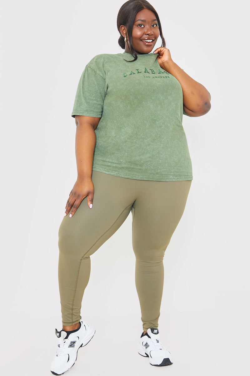 'Calabasas' Acid Wash Slogan T-Shirt