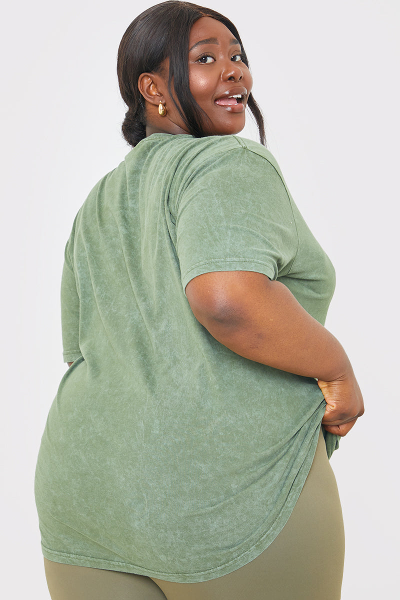 'Calabasas' Acid Wash Slogan T-Shirt