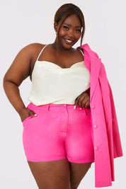 Linen Look Tailored Shorts