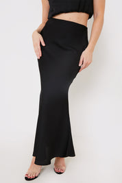 Satin Maxi Skirt Co Ord