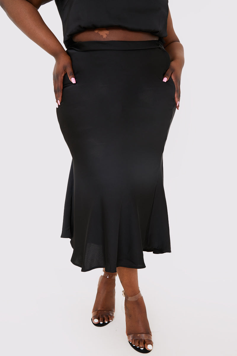 Satin Maxi Skirt Co Ord