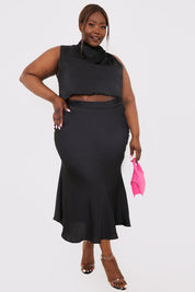 Satin Maxi Skirt Co Ord