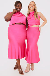 Satin Maxi Skirt Co Ord
