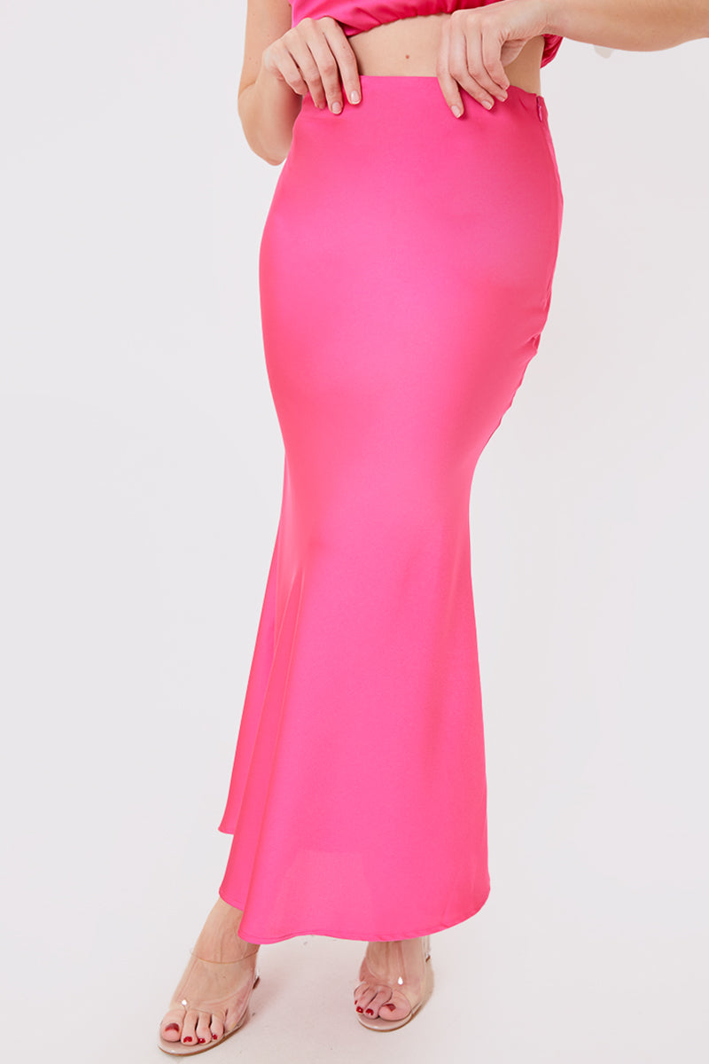Satin Maxi Skirt Co Ord