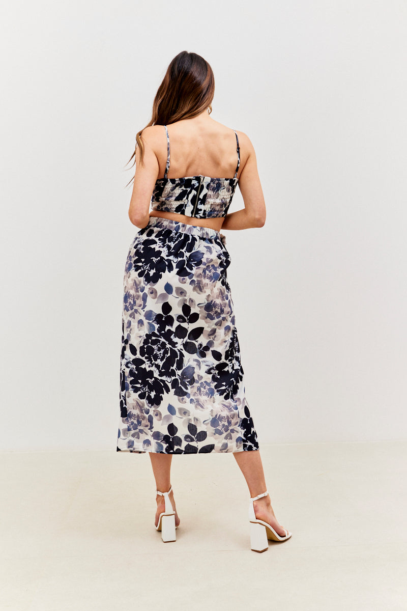 Printed Corsage Skirt