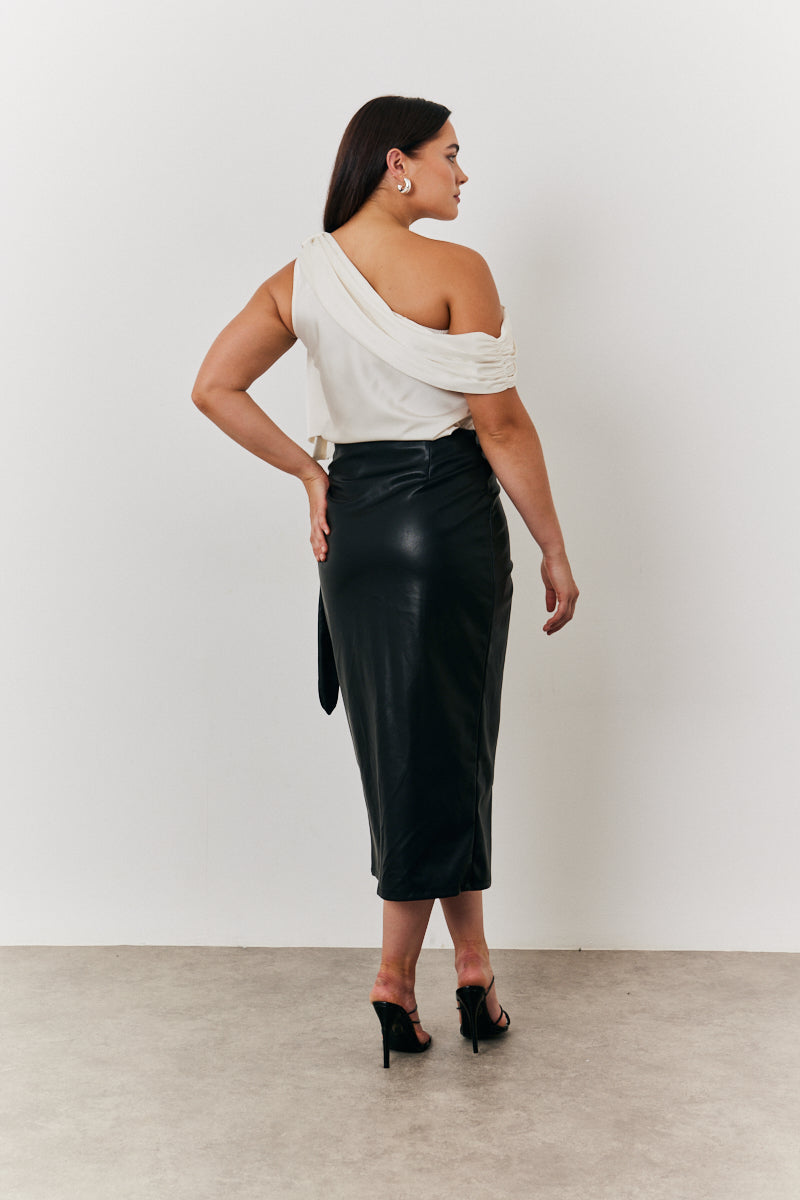 Leather Wrap Skirt