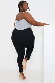 Ripped Knee Wash Stretch Skinny Jeans
