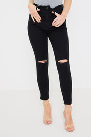 Ripped Knee Wash Stretch Skinny Jeans