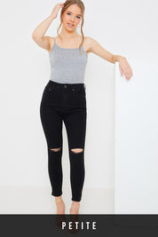 Ripped Knee Wash Stretch Skinny Jeans