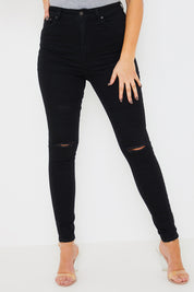 Ripped Knee Wash Stretch Skinny Jeans