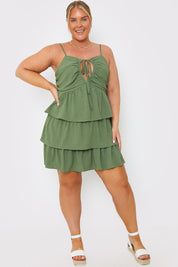 Ruched Bust Tie Mini Dress