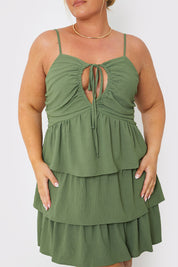 Ruched Bust Tie Mini Dress