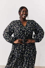 Ditsy Wrap Midi Dress