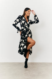 Tie Wrap Detail Midi Dress