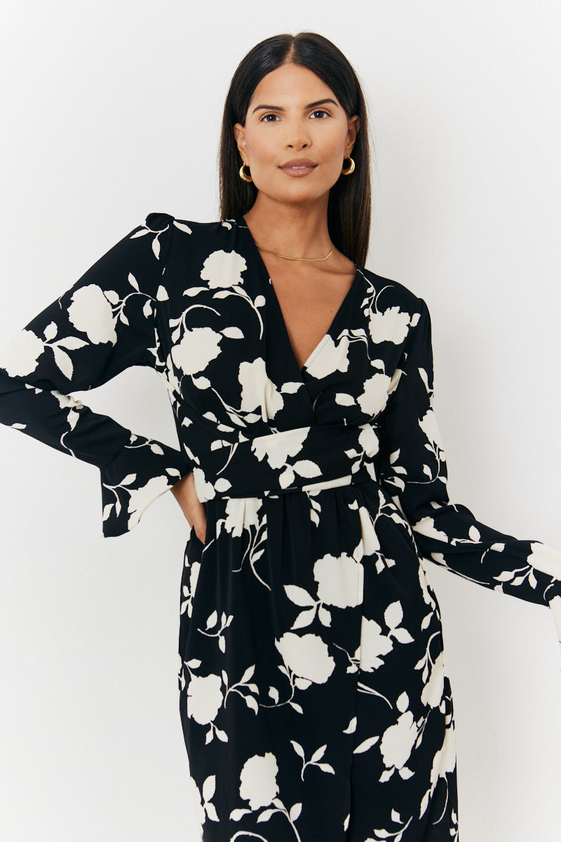Tie Wrap Detail Midi Dress