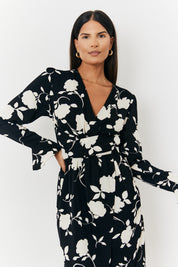 Tie Wrap Detail Midi Dress