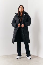 Longline Button Through Puffer Jacket