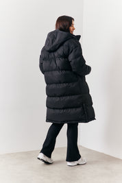 Longline Button Through Puffer Jacket
