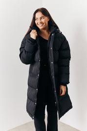 Longline Button Through Puffer Jacket