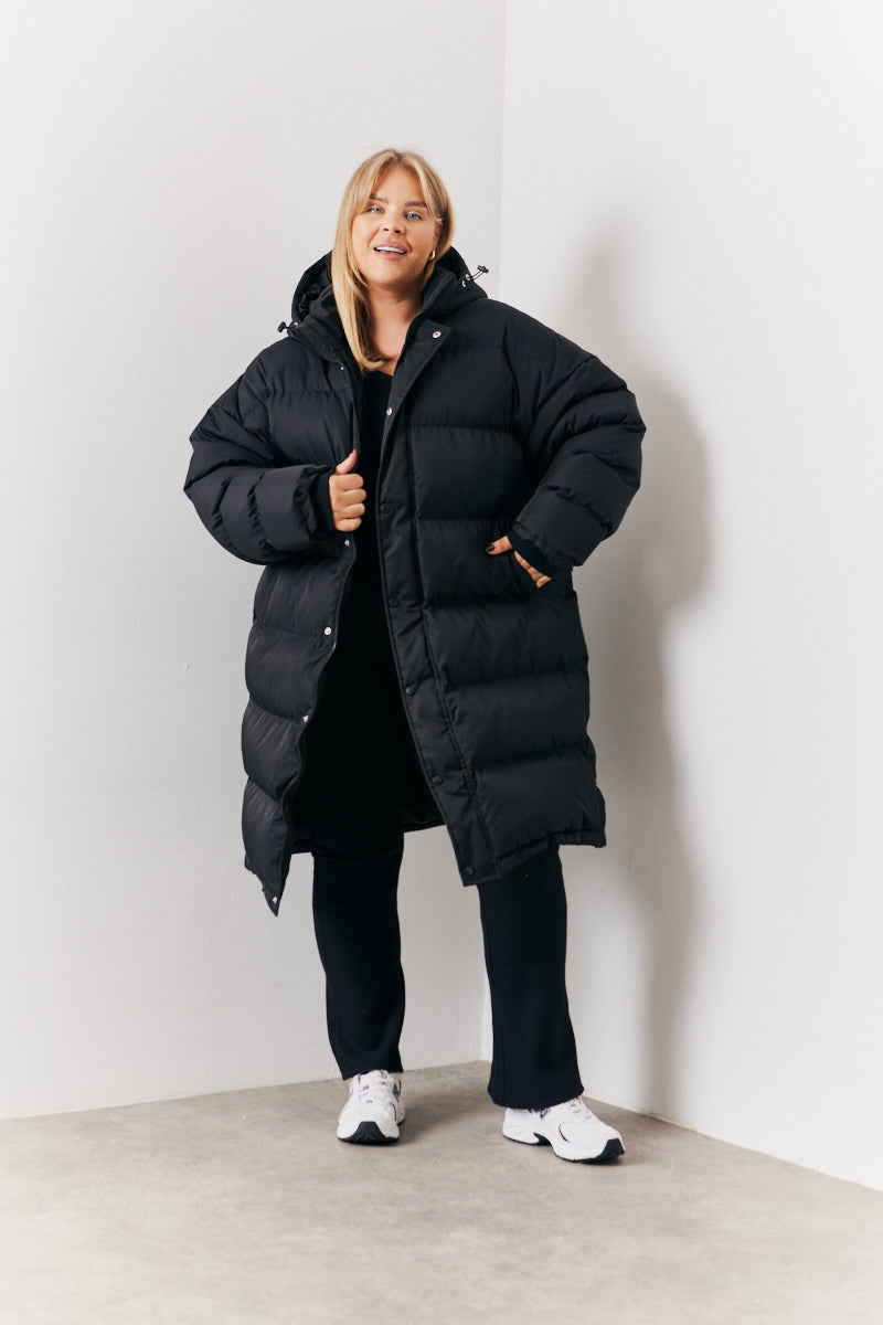 Longline Button Through Puffer Jacket