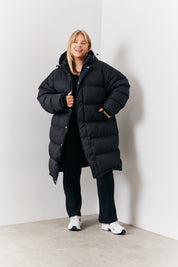 Longline Button Through Puffer Jacket