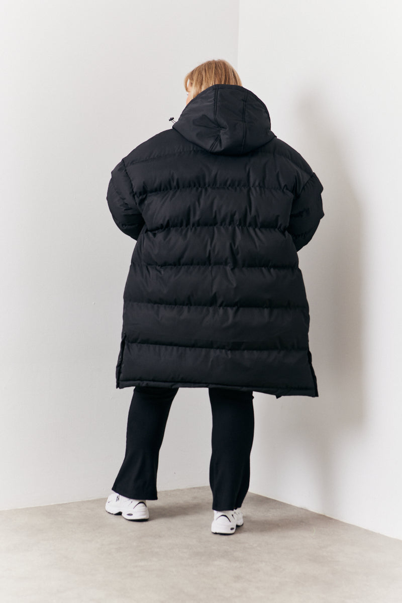 Longline Button Through Puffer Jacket