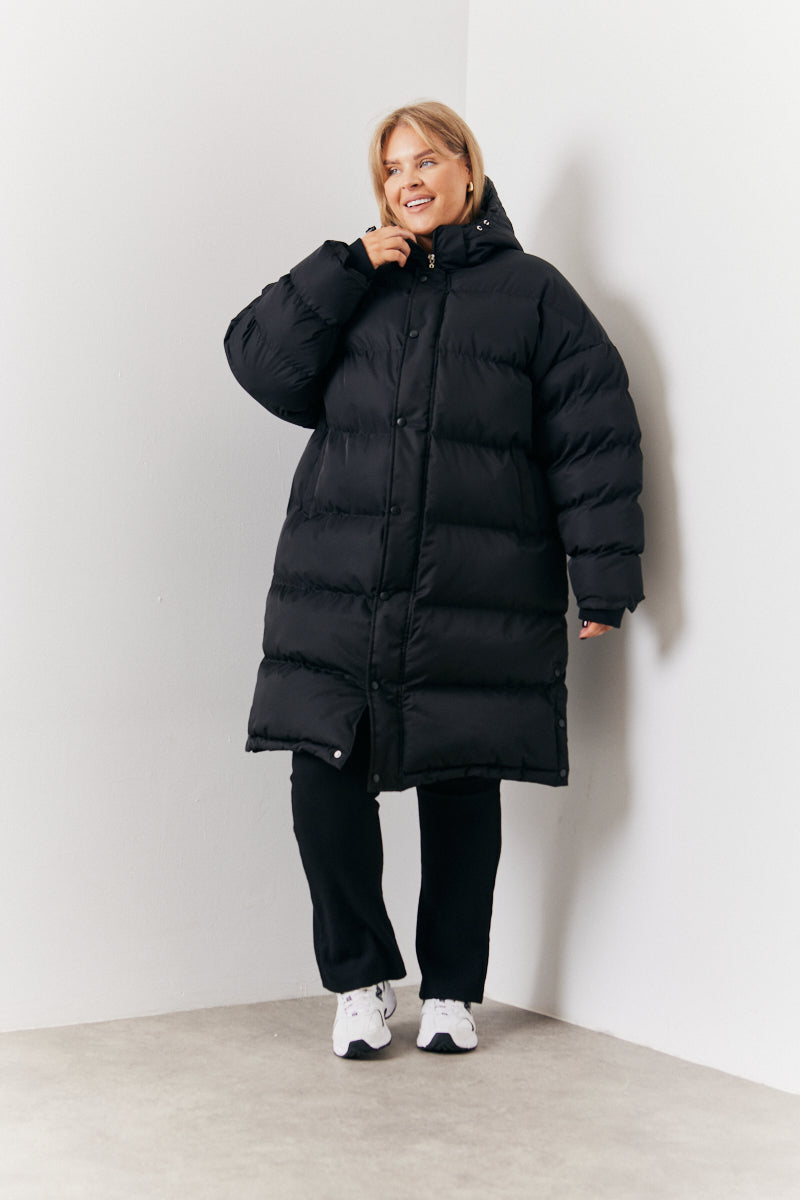 Longline Button Through Puffer Jacket