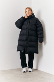 Longline Button Through Puffer Jacket