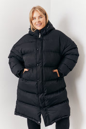 Longline Button Through Puffer Jacket