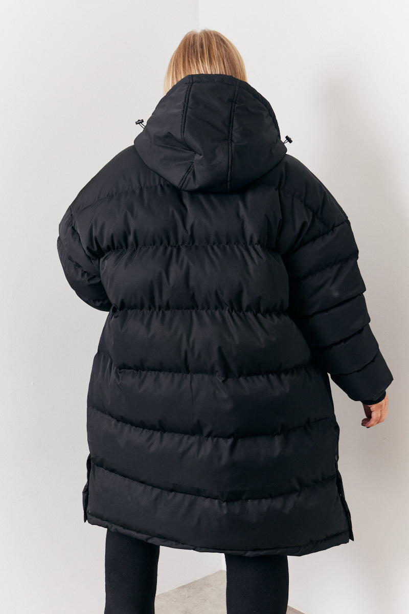 Longline Button Through Puffer Jacket