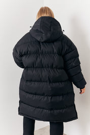 Longline Button Through Puffer Jacket