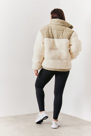 Borg Contrast Puffer Coat