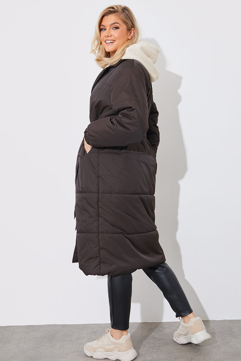 Quilted Wrap Puffer Coat