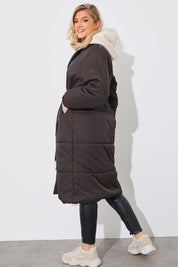 Quilted Wrap Puffer Coat
