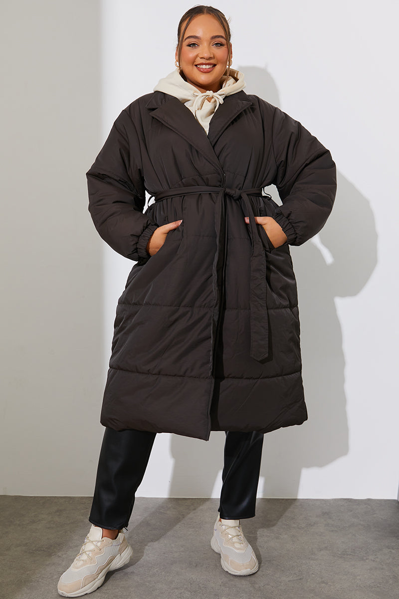 Quilted Wrap Puffer Coat