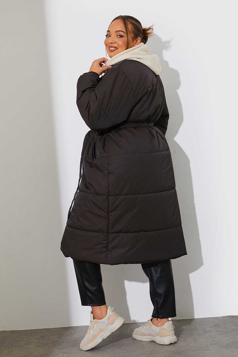 Quilted Wrap Puffer Coat