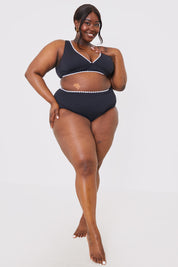 Control Whipsticth Trim High Waisted Bikni Bottoms