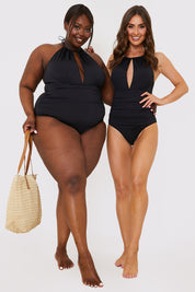 Ruched Halter Neck Swimsuit