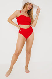 Crinkle High Waist Bikini Bottoms