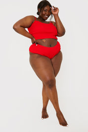 Crinkle High Waist Bikini Bottoms
