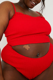 Crinkle High Waist Bikini Bottoms