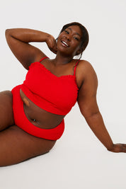 Crinkle High Waist Bikini Bottoms