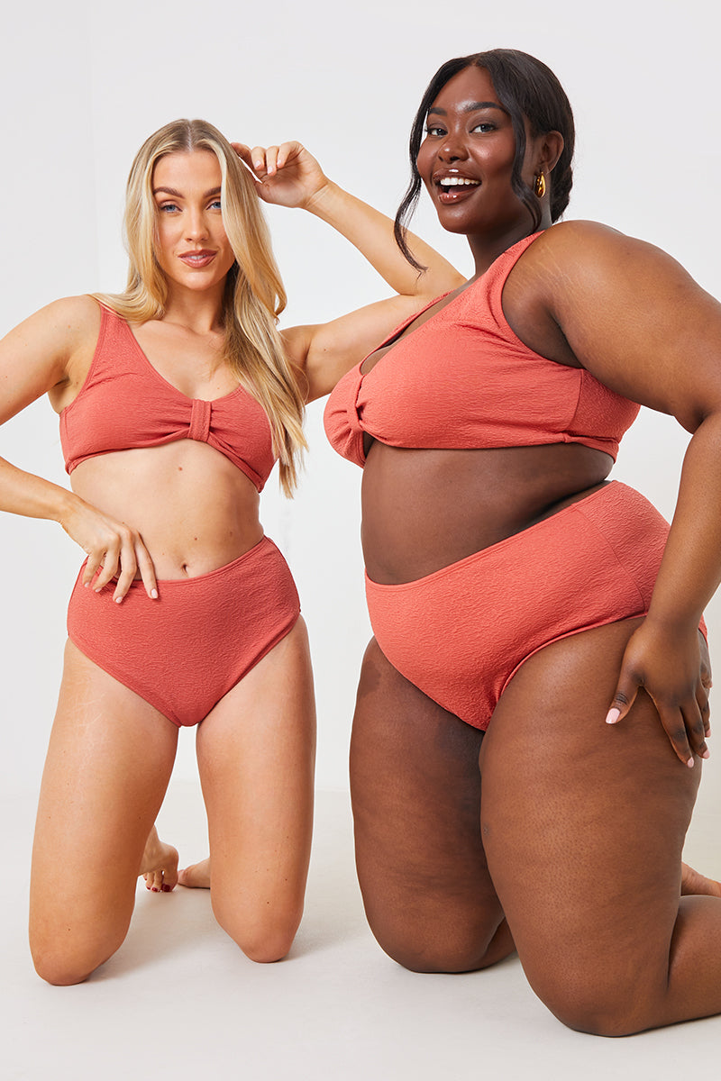 Control Crinkle High Waisted Bikni Bottoms