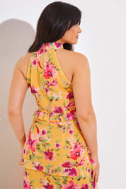 Floral Printed Chiffon Crop Top