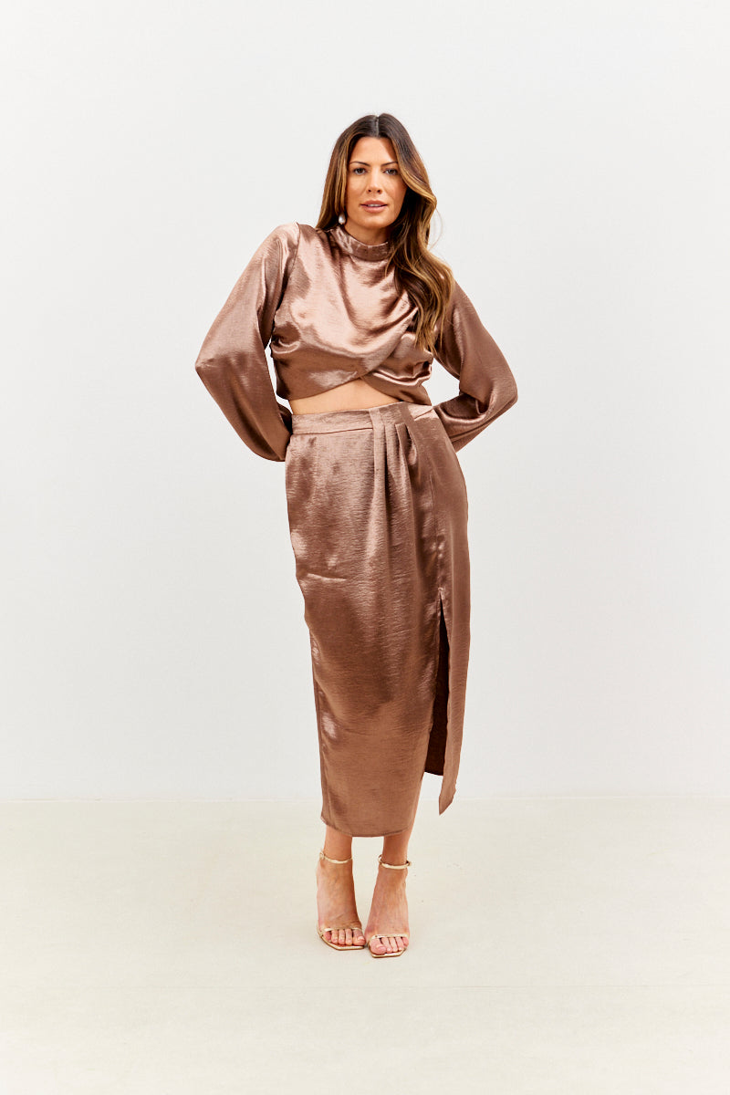 High Neck Wrap Top