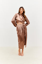 High Neck Wrap Top